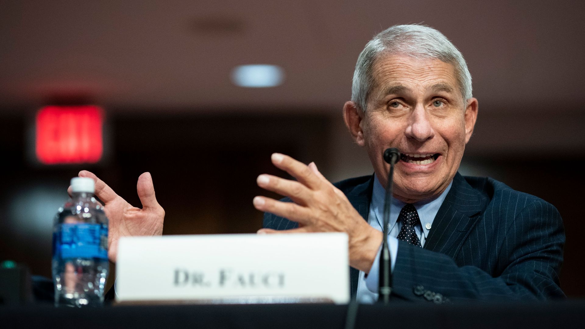 Fauci testifies while wearing a suit and tie