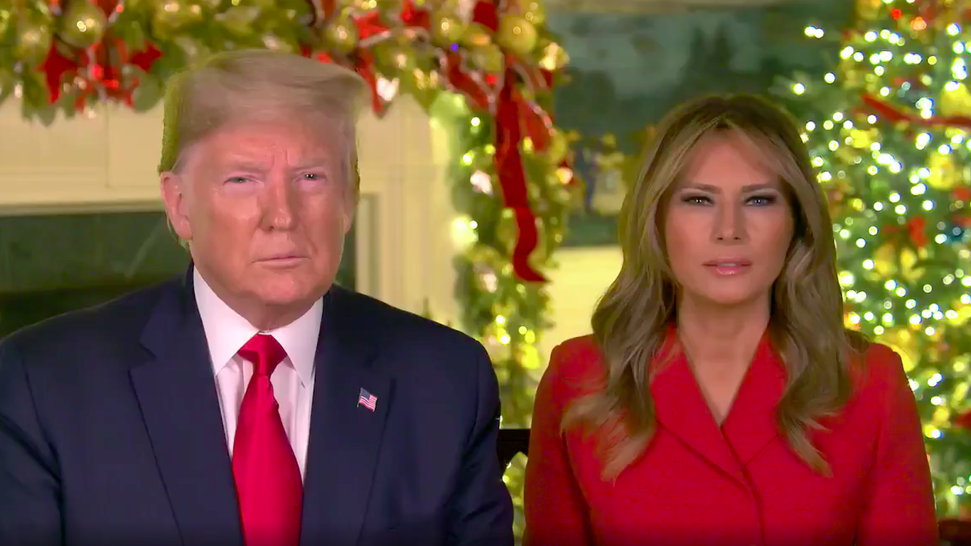 Donald Trump's Christmas message saluted the troops and law enforcement