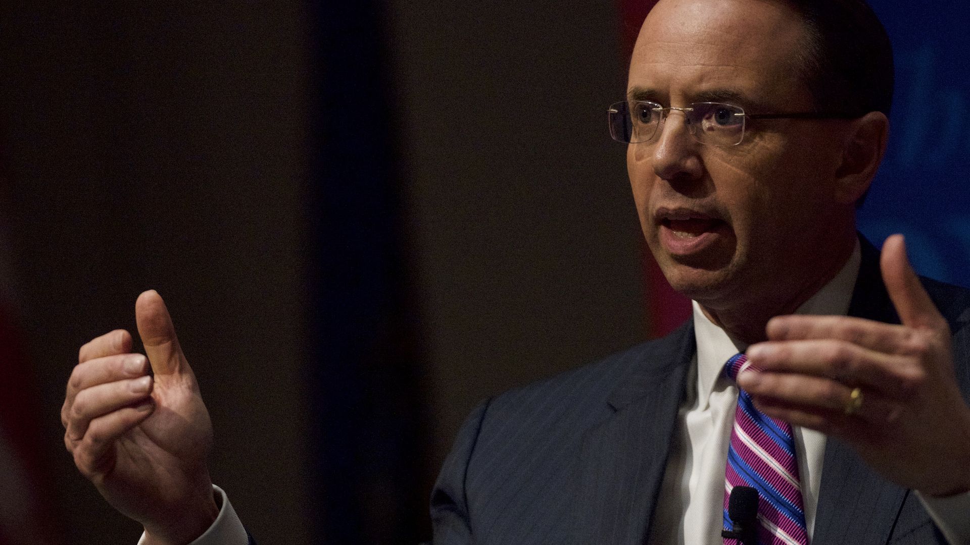 Rod Rosenstein gestures. 