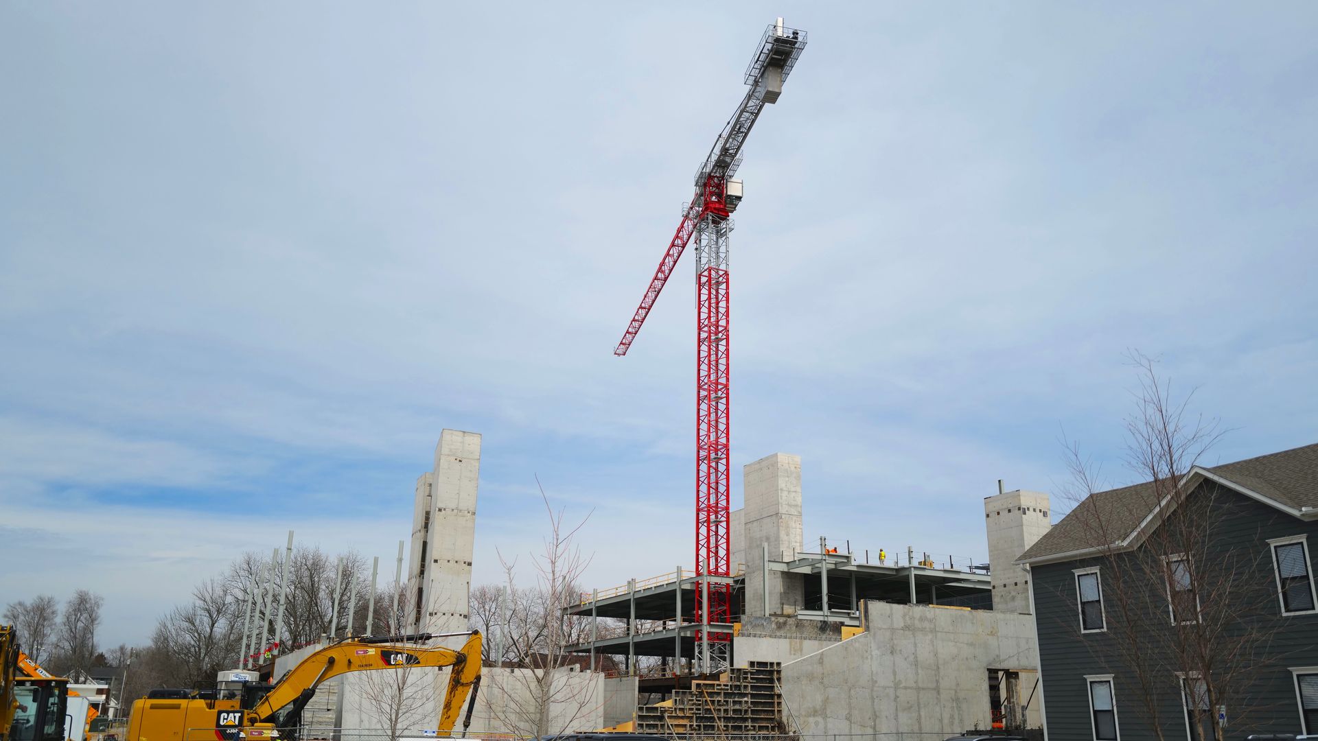 A construction project in downtown Bentonville. Photo: Worth Sparkman/Axios