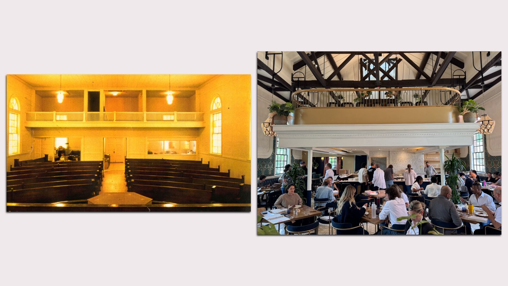 two images of the same space side-by-side to show the changes made inside