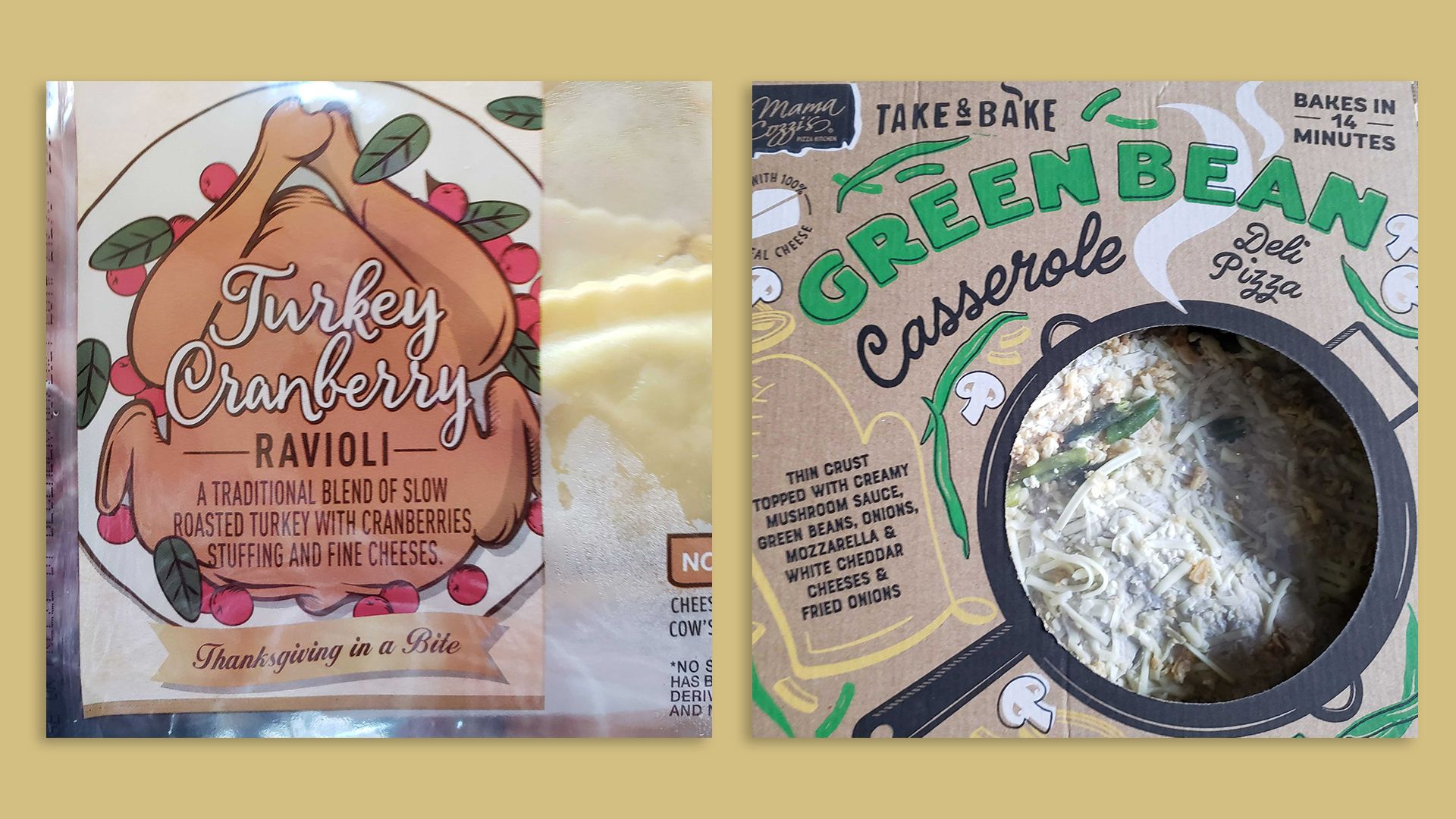 Green bean casserole pizza box. 