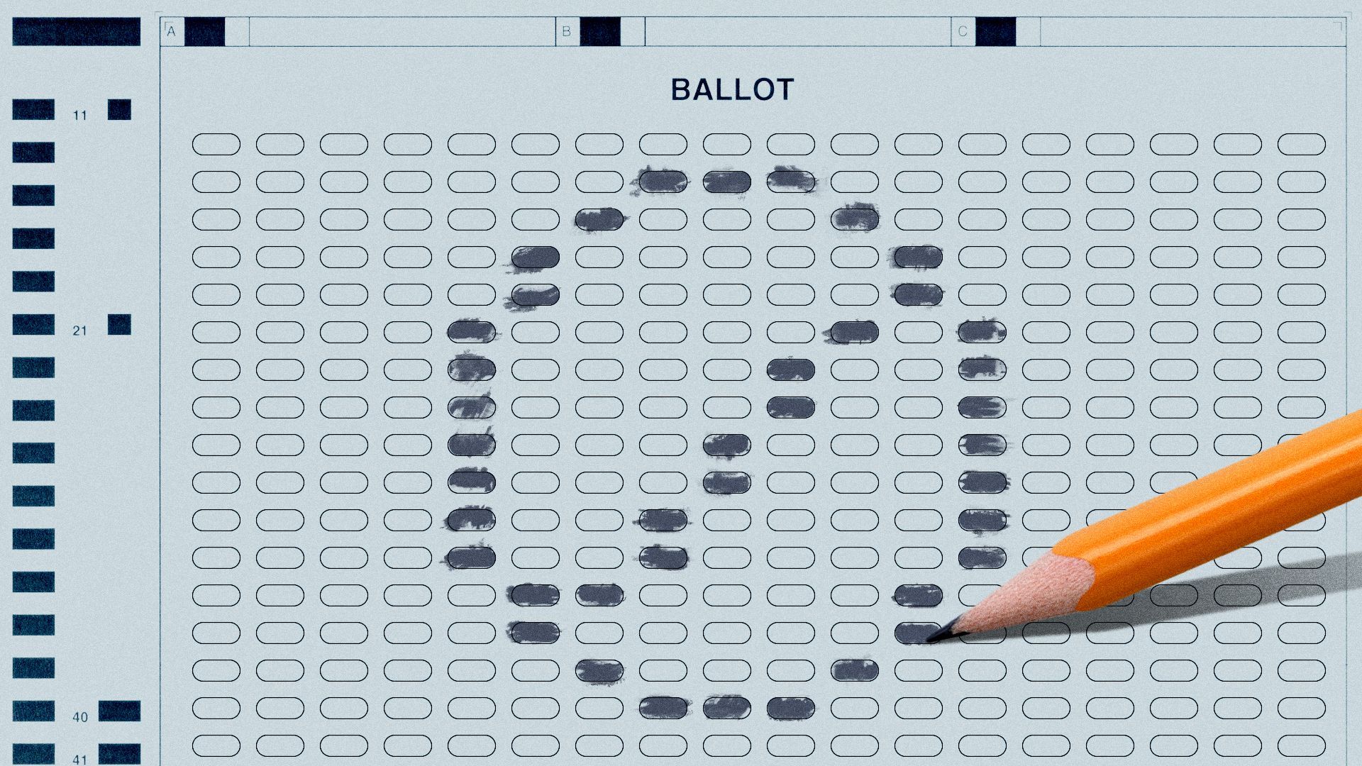 Illustration of a "no" symbol being made in a ballot.