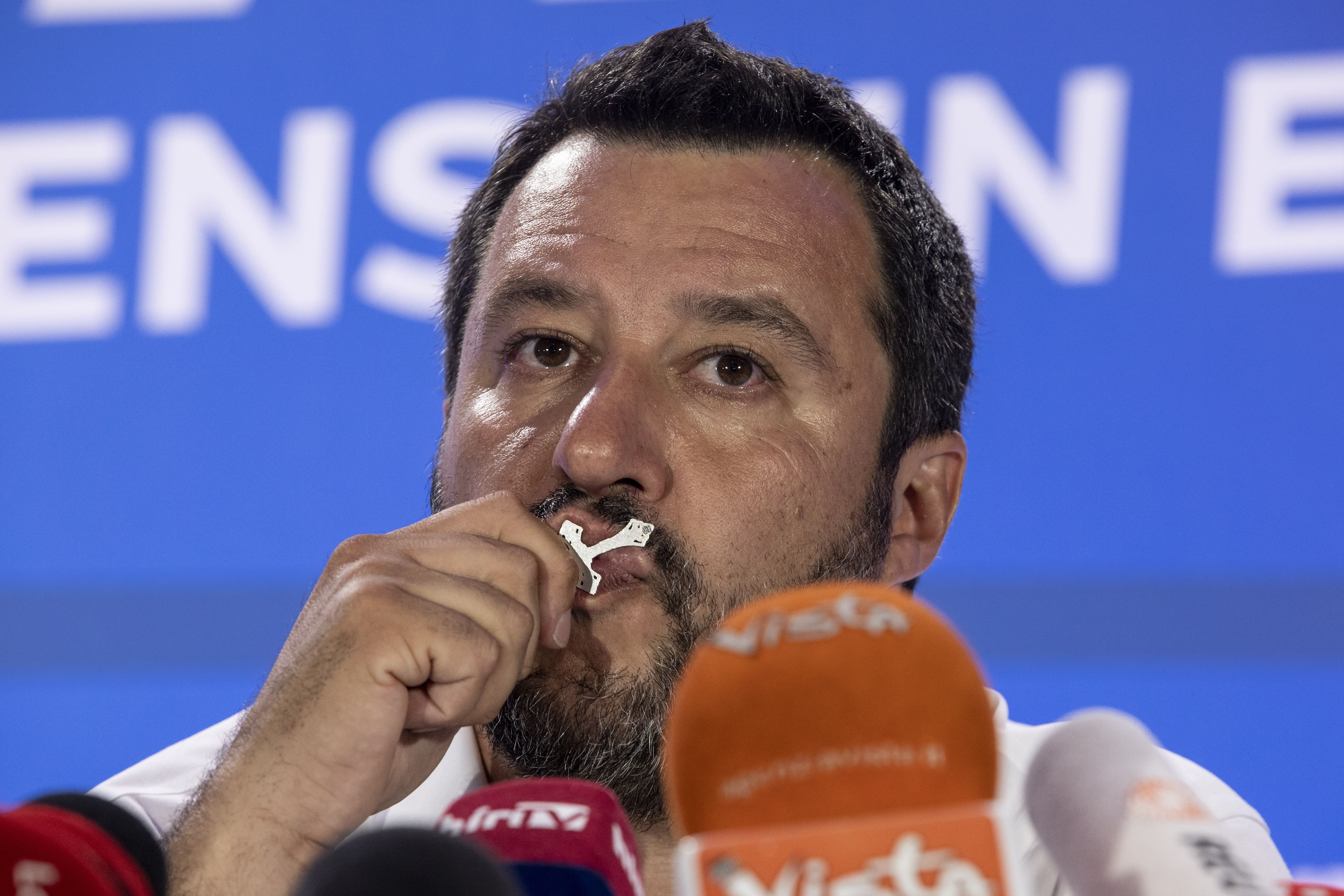Italy's Deputy Prime Minister and leader of right-wing Lega (League) political party Matteo Salvini in Milan, Italy.