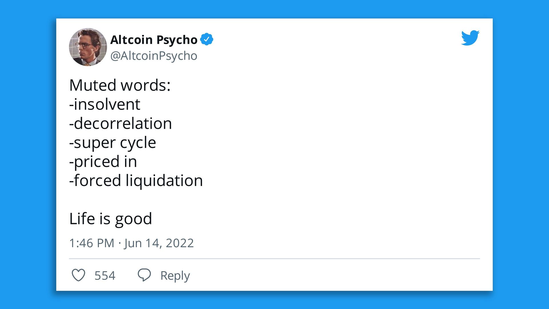 A screenshot of a tweet.