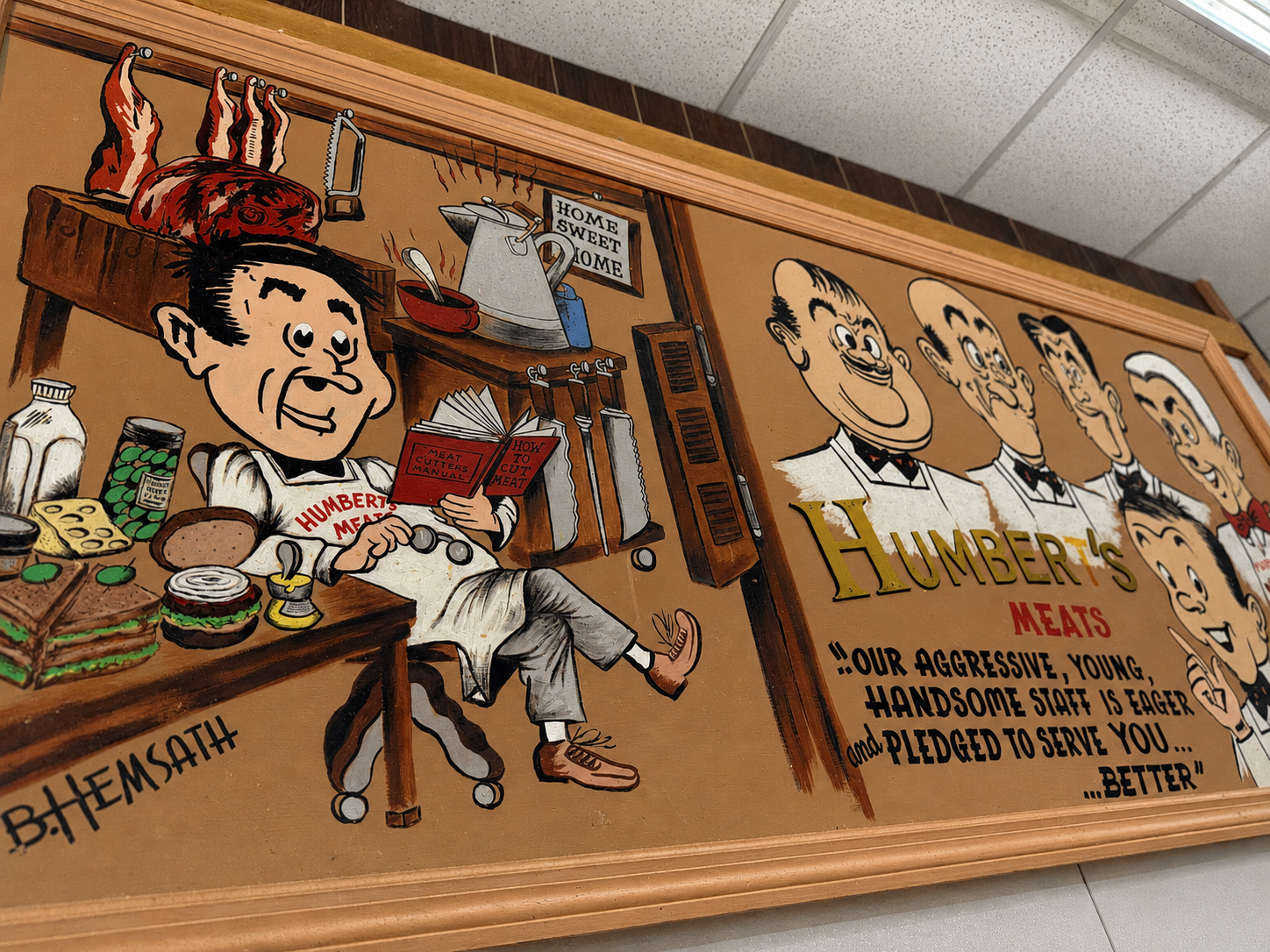 Vintage sign at Humbert Meats