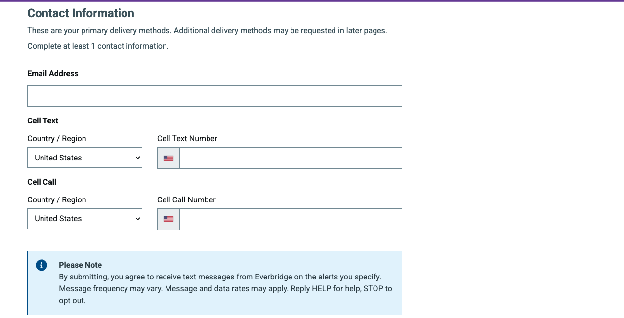 A screen shot of the signup form 