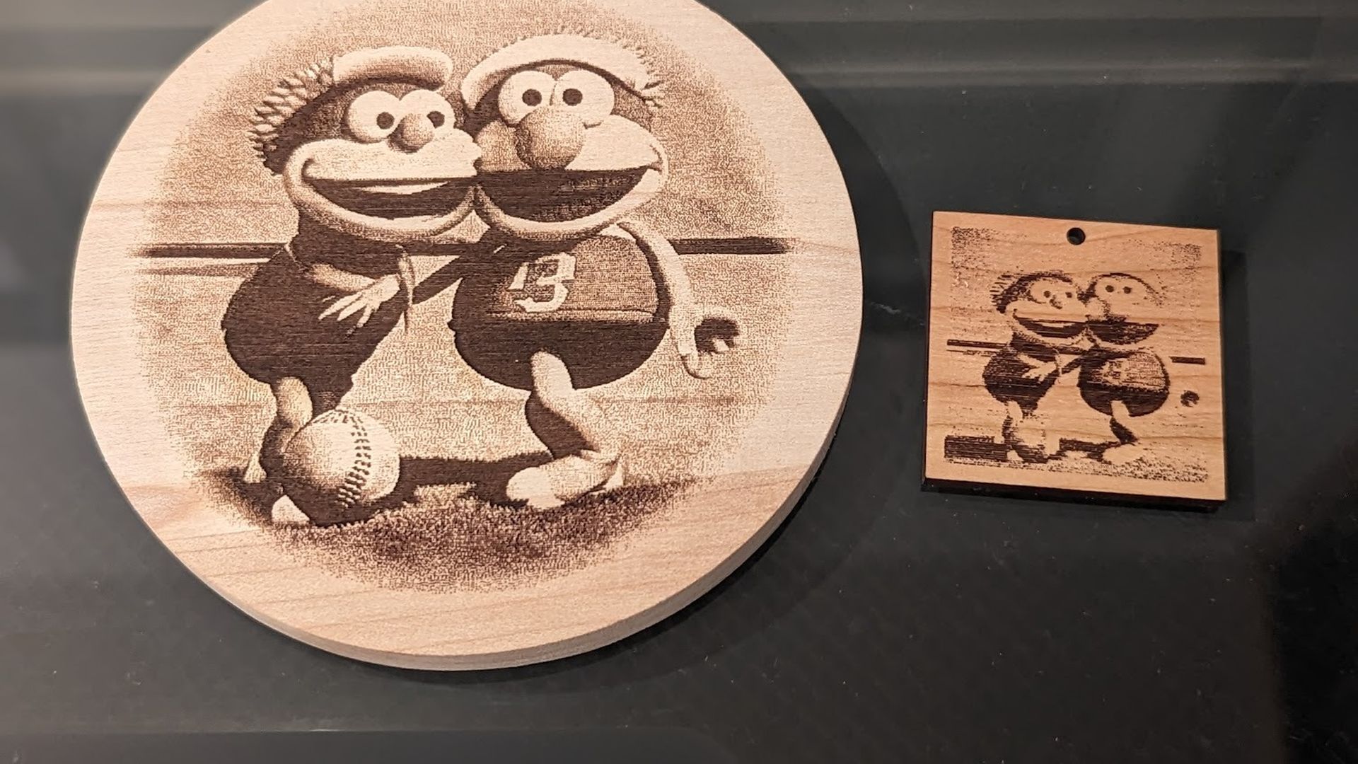 A 3D print of a design based on the prompt "Muppets playing softball"