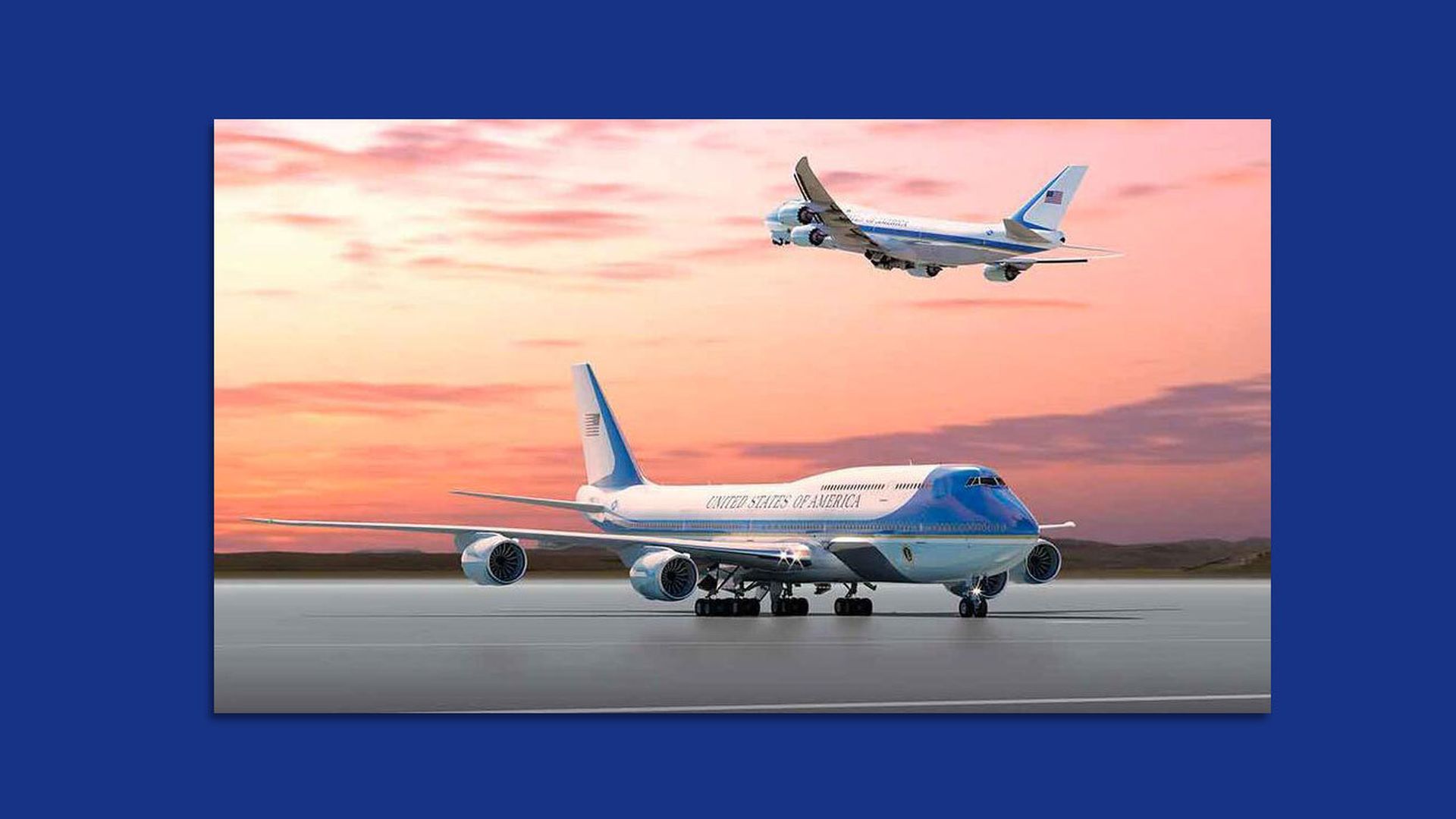 Photo illustration of the new Air Force One 747s