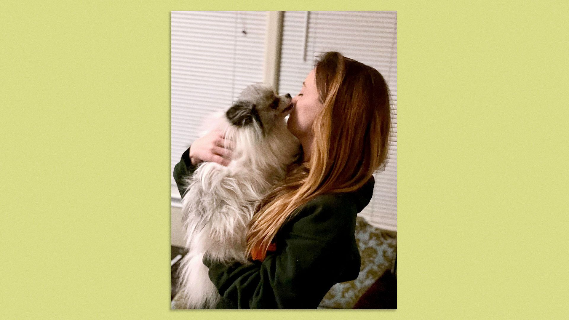 Ziggy Stardust and his owner, Emily Wright.