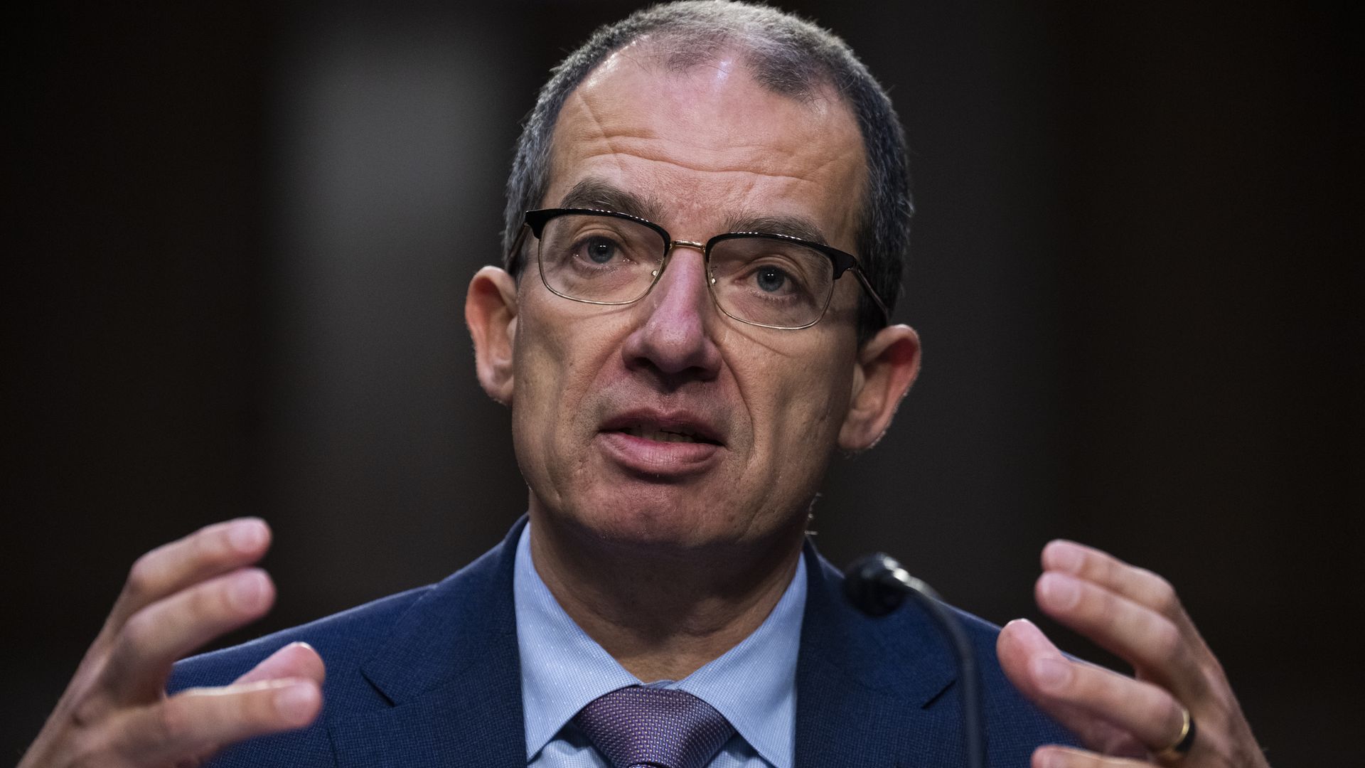 Stephane Bancel, CEO of Moderna, testifies during Senate Health, Education, Labor and Pensions Committee hearing