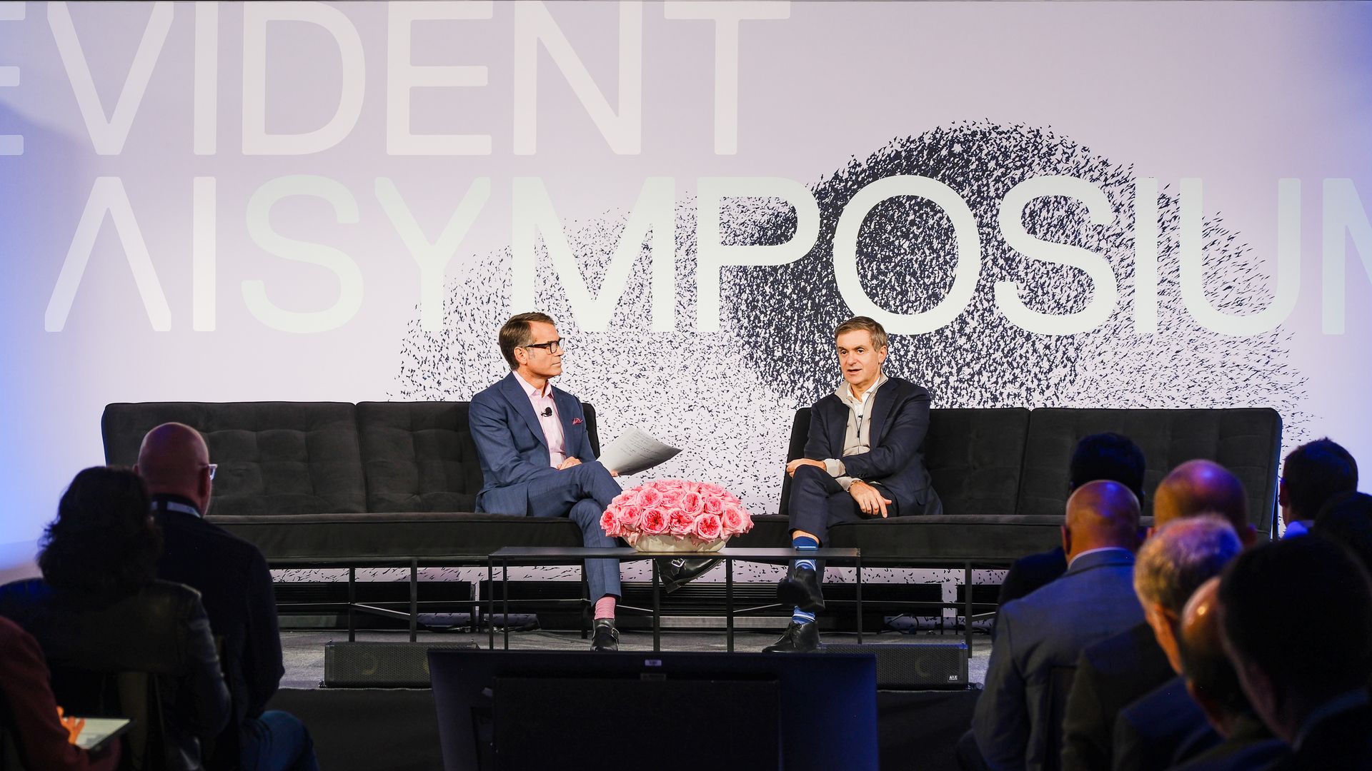 Marco Argenti, Chief Information Officer at Goldman Sachs (right) at the Evident AI Symposium, being interviewed by Erik Schatzker, Editorial Director at Bloomberg New Economy