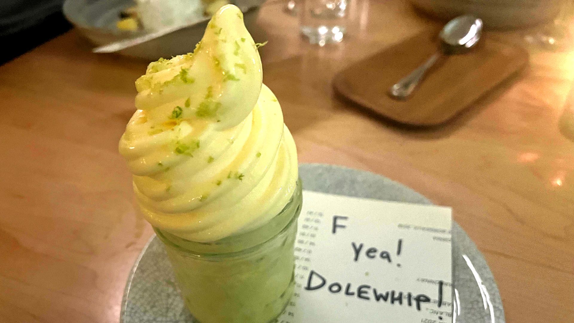 Soft serve ice cream on a plate.