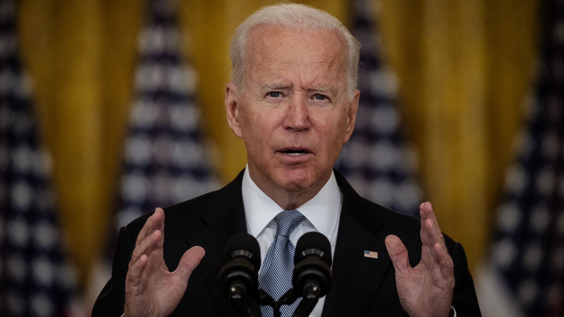 President Biden speaking from the White House on Aug. 16.