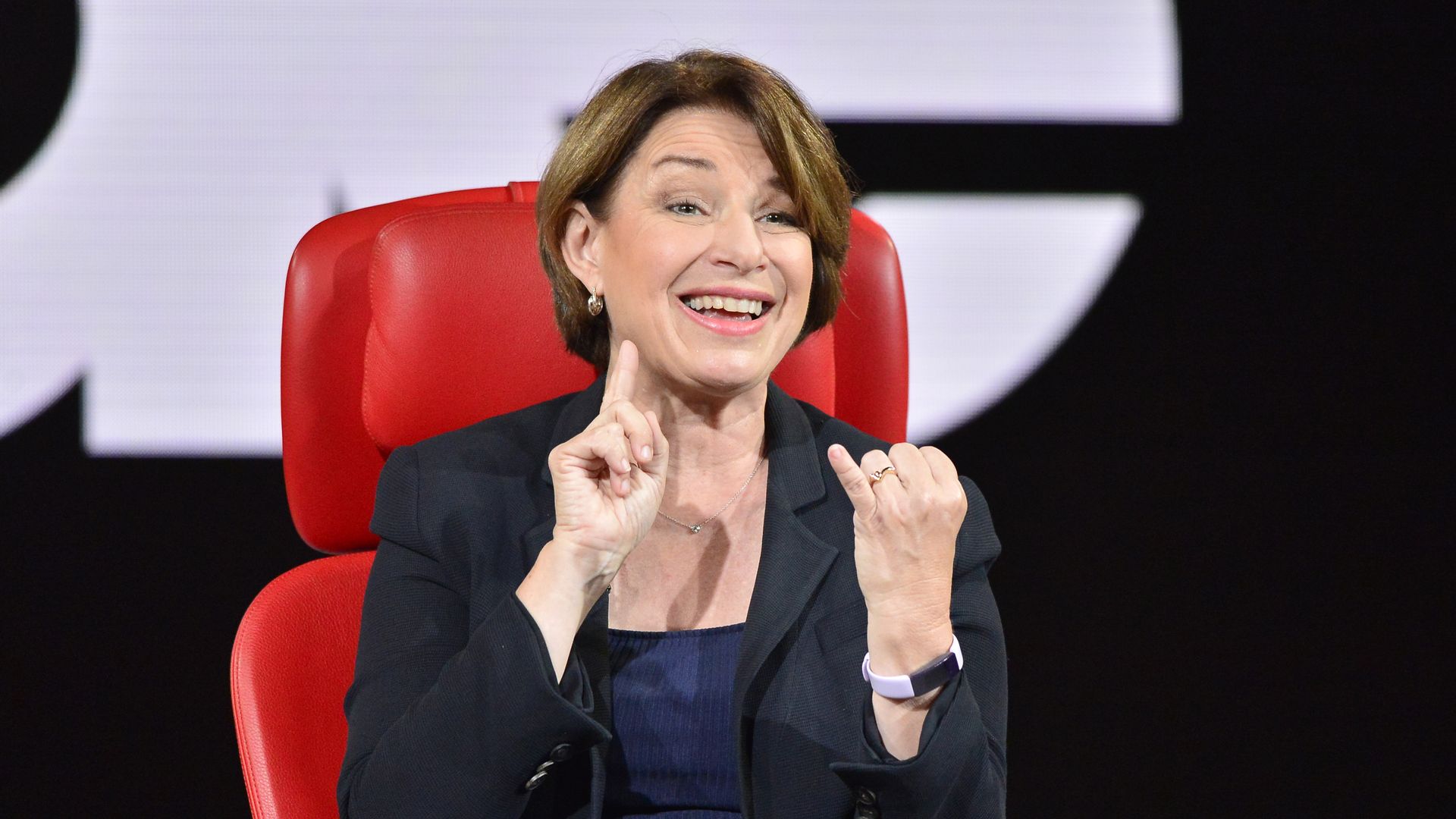 Senator Amy Klobuchar speaks at a conference