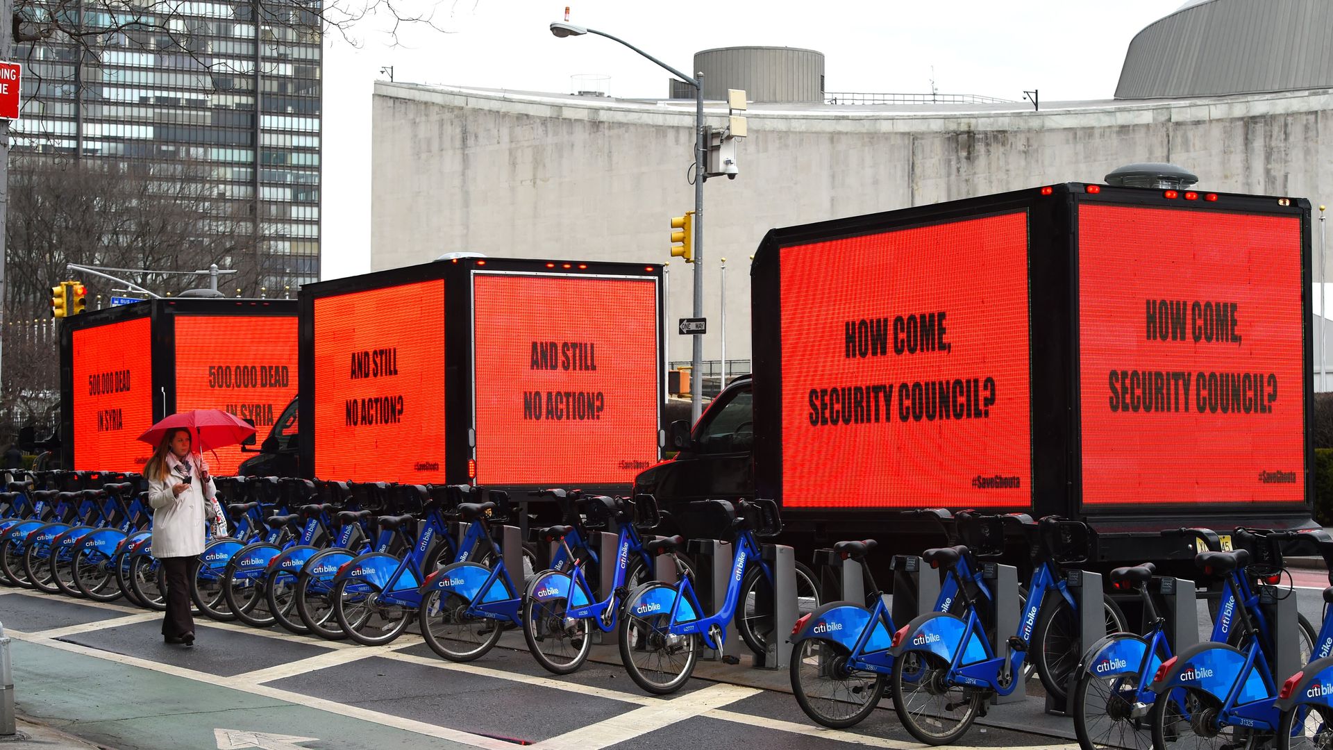 An installation outside the UN