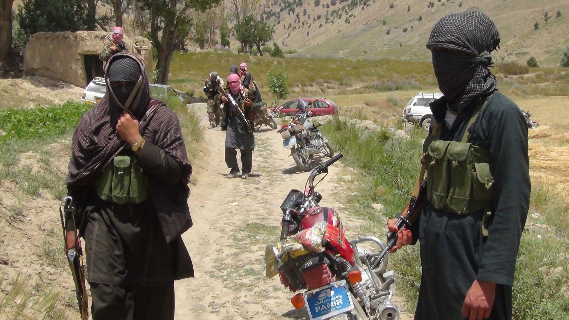 Fighters with Afghanistan's Taliban militia.
