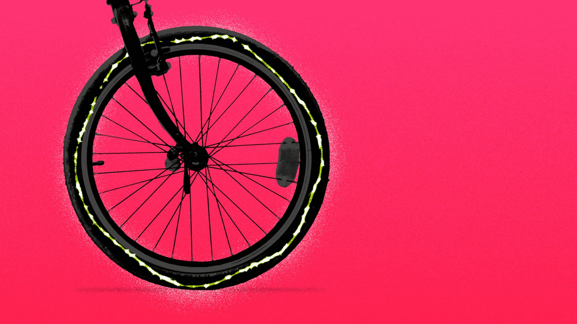 Illustration of a bike wheel that becomes electrified.