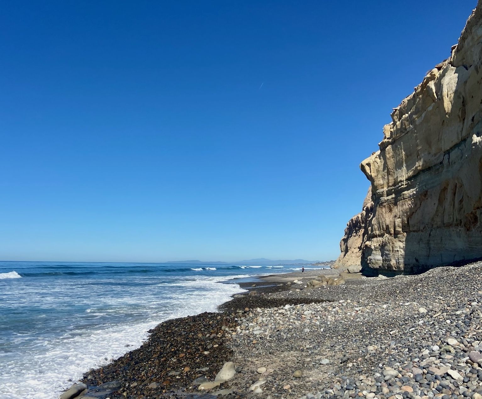 The steep hike down to the rocky beach is worth it.