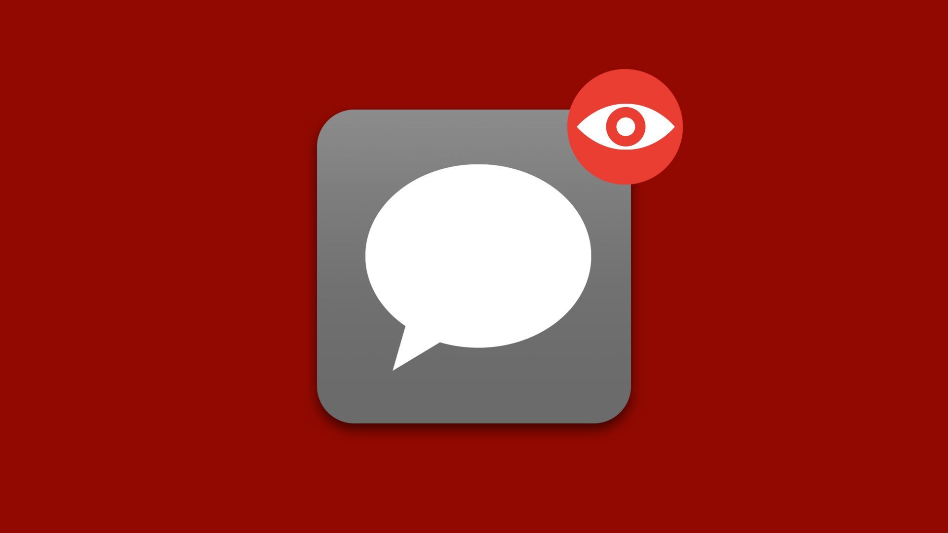 Illustration of a message app with a notification of an eye