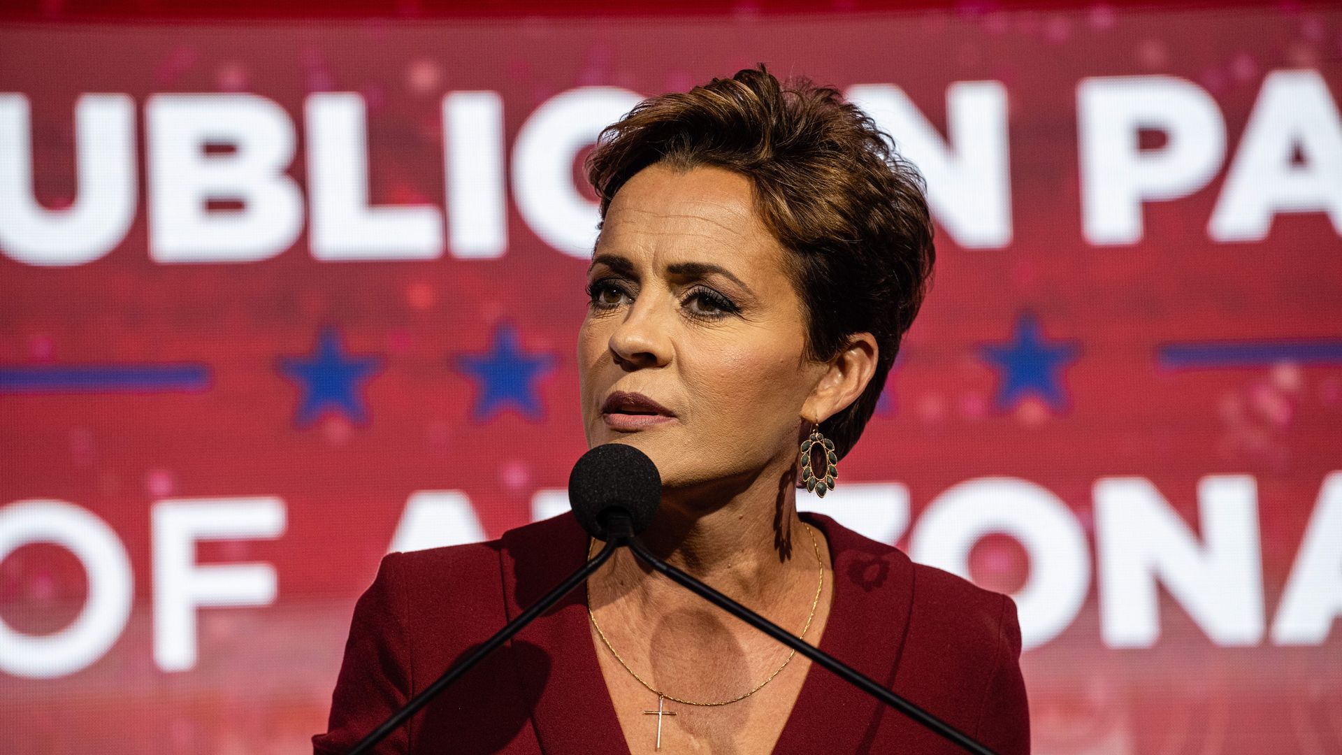 Kari Lake speaking at a rally in Scottsdale, Arizona, in November 2022.