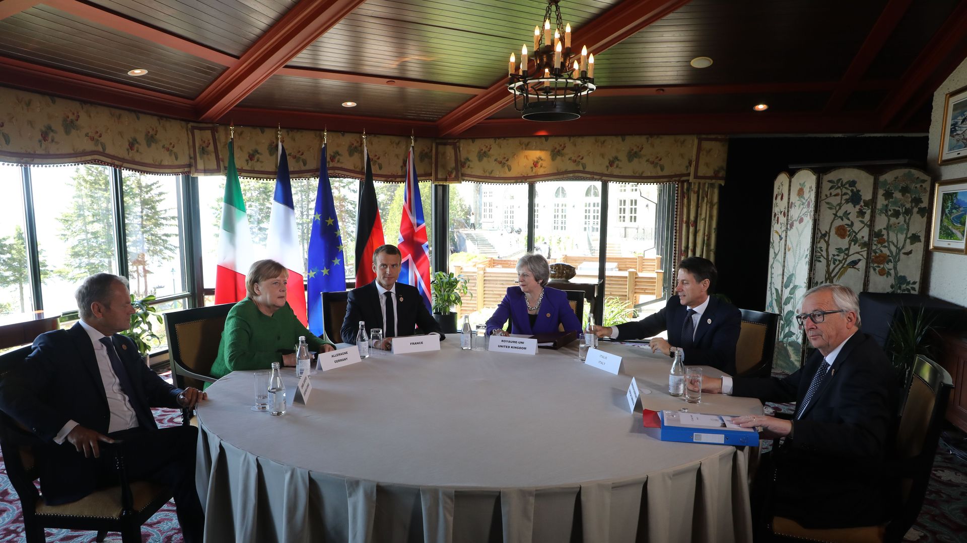 European leaders around a table at the G7 summit