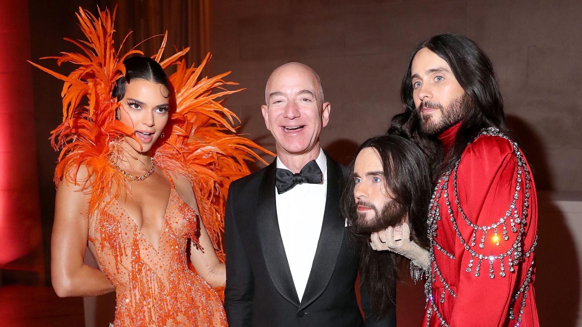 Jeff Bezos, with Kendall Jenner and Jared Leto at the 2019 Met Ball.