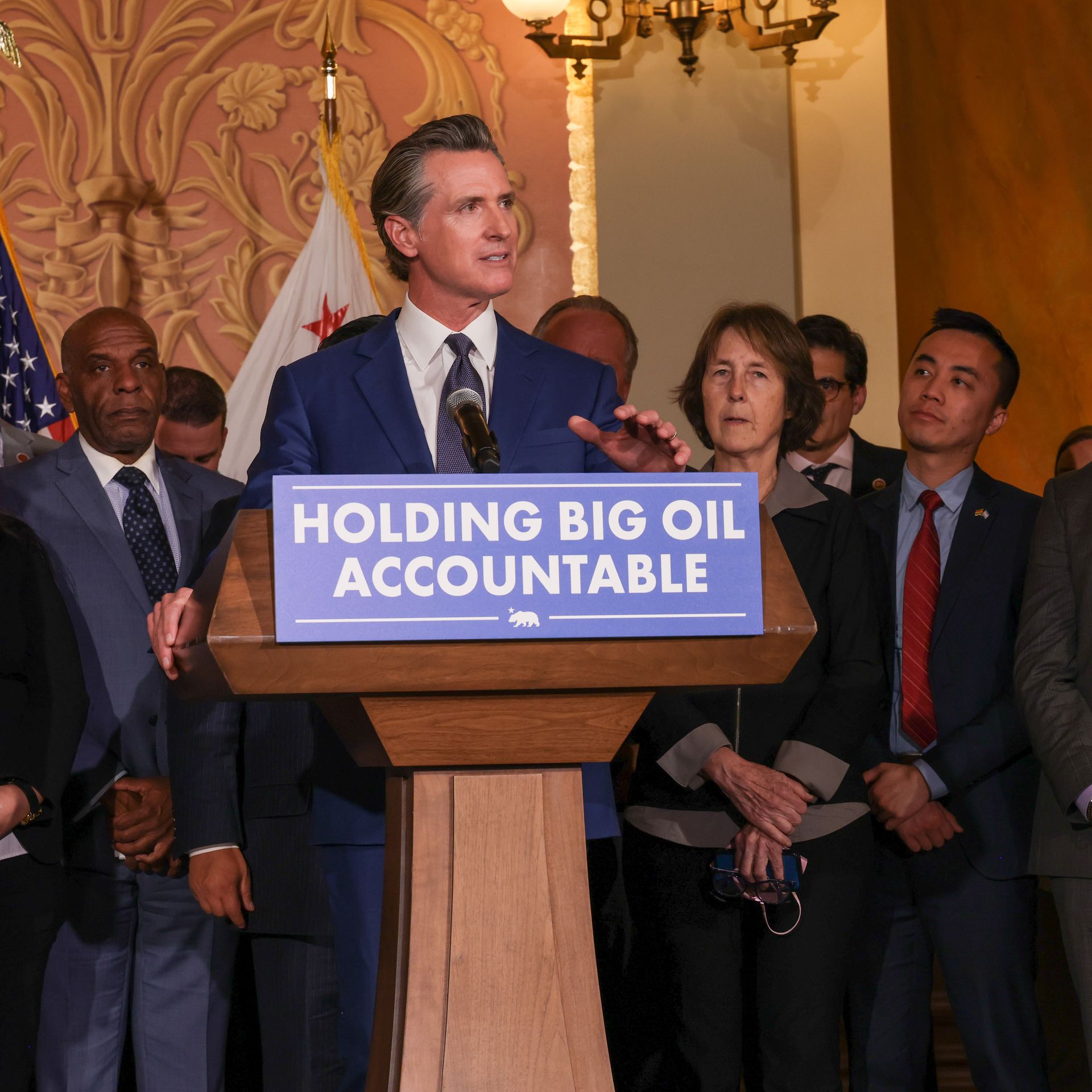 California Gov. Gavin Newsom after signing legislation to implement the strongest state-level oversight and accountability measures on Big Oil in the nation.