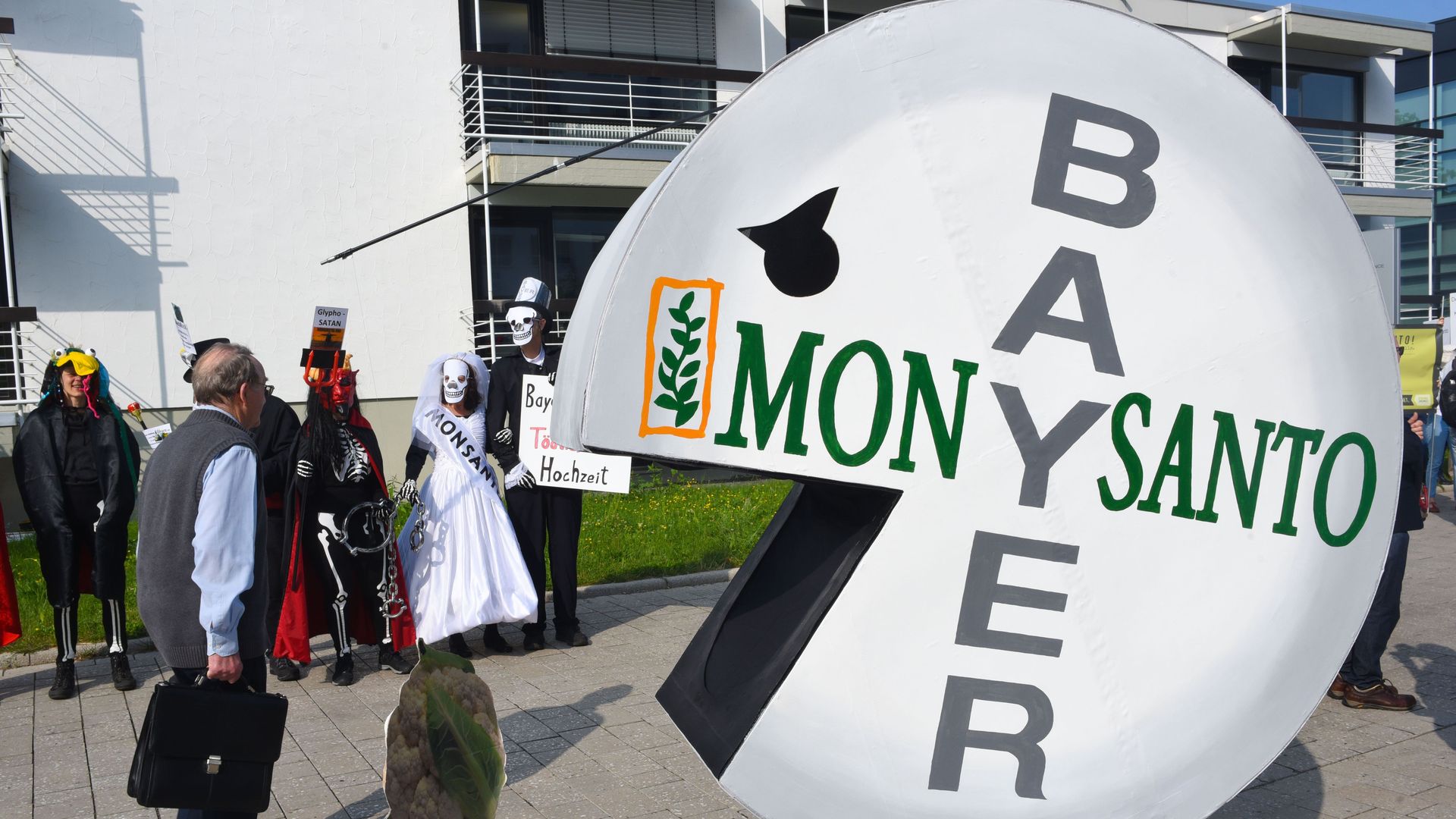 Protest against the Bayer-Monsanto merger.