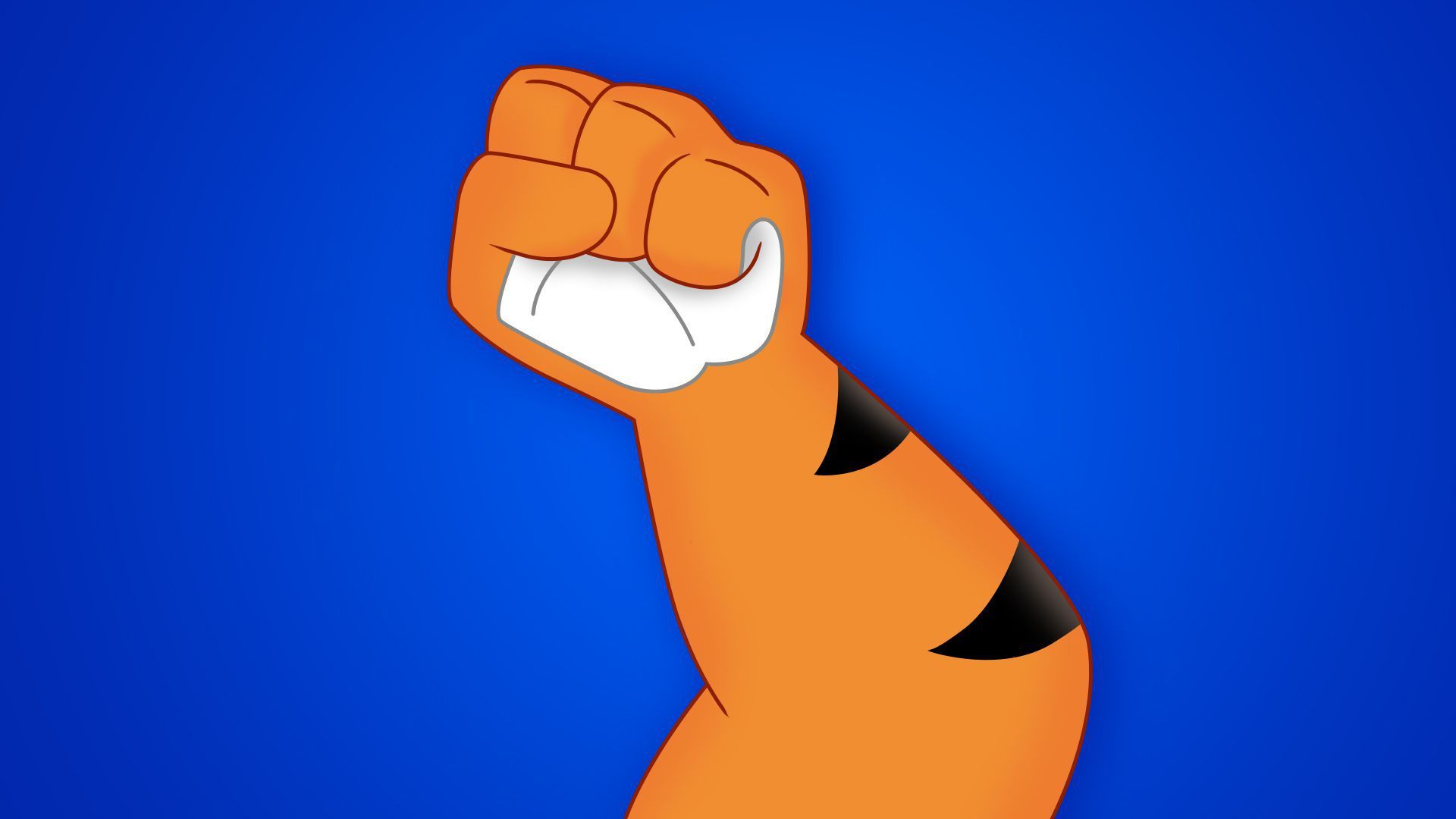 A tiger arm raised in a fist