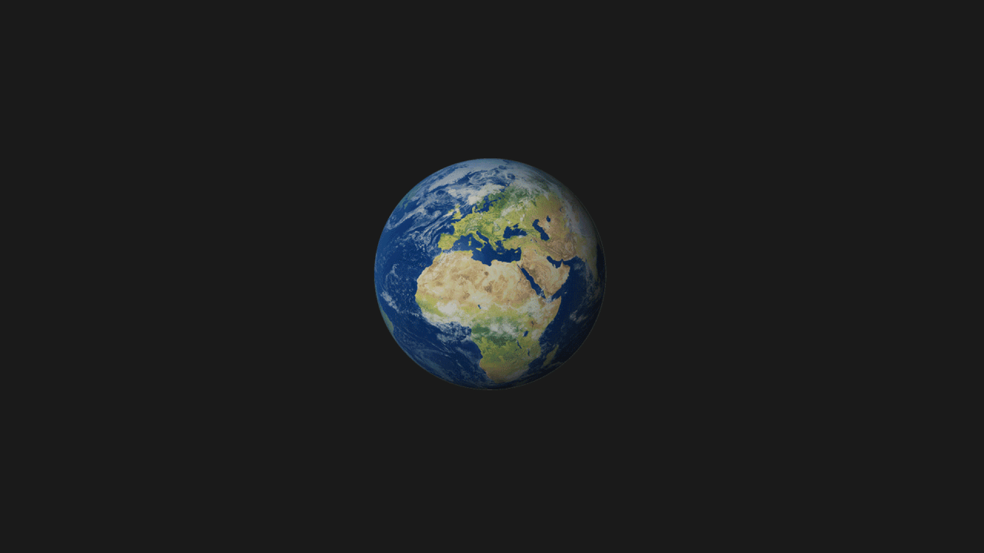 Two earths coming together and then floating apart.