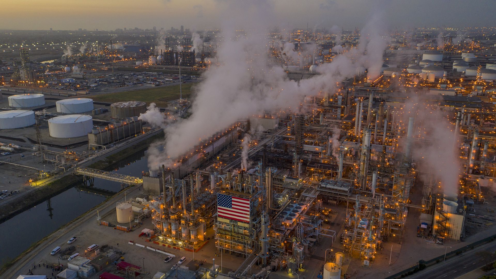 An oil refinery in Carson, California, in April 2020.