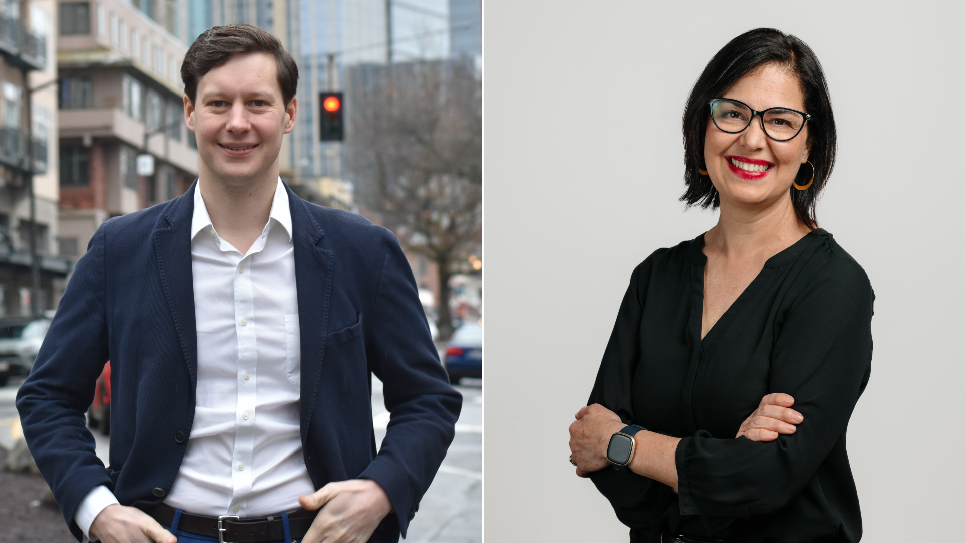 Seattle City Council incumbents Andrew Lewis and Tammy Morales. 