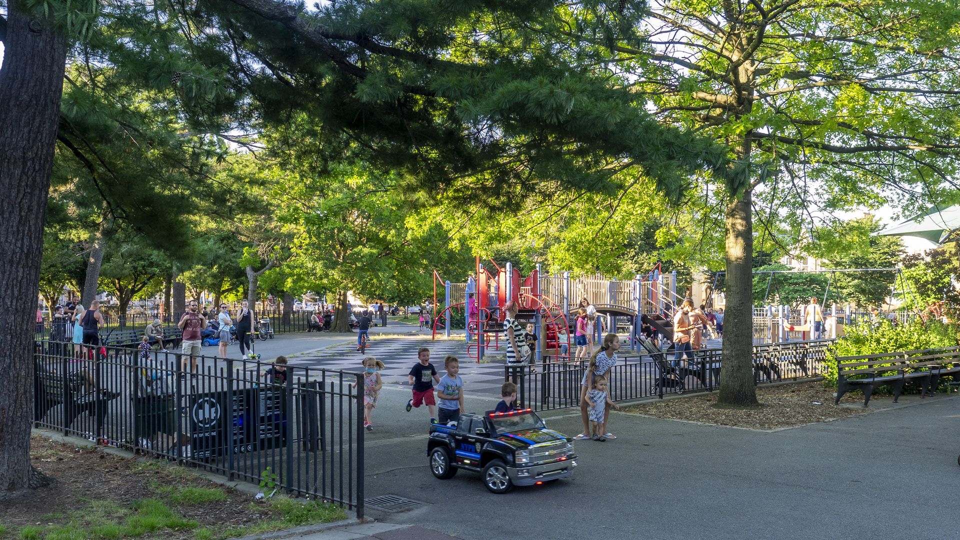 Kids playing at a playground