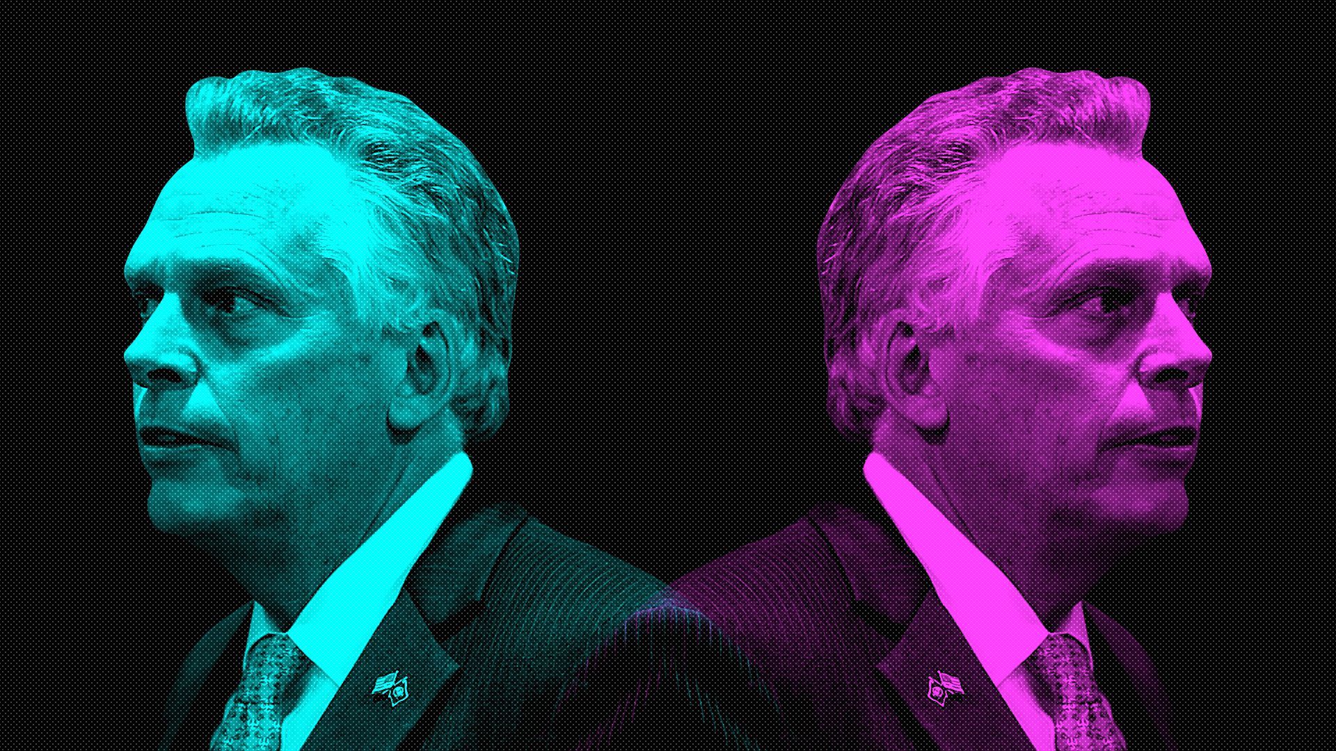 Photo illustration of two Terry McAuliffe's back to back. 