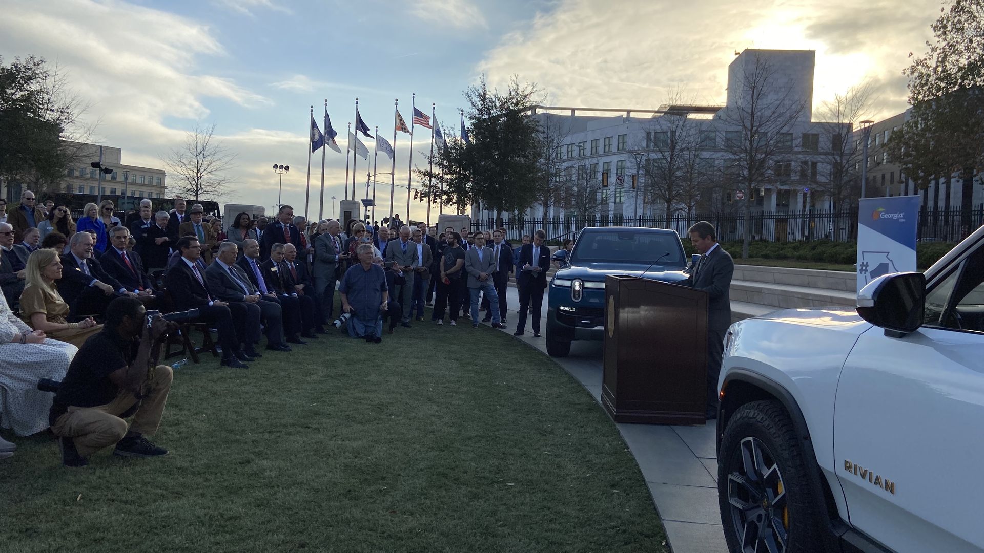 Governor addresses crowd