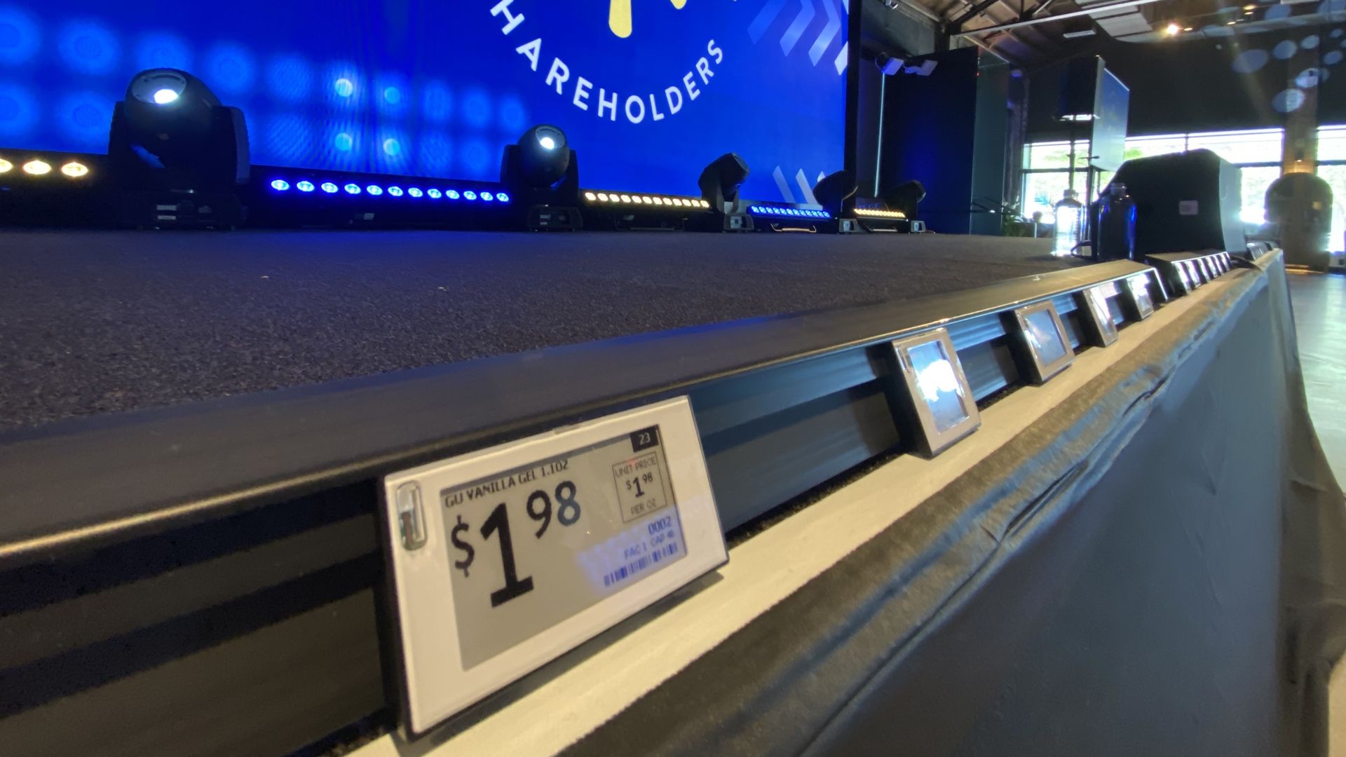 A photo of a digital shelf label. 