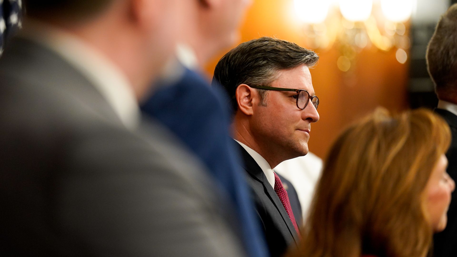 Speaker Mike Johnson during a news conference at the US Capitol 