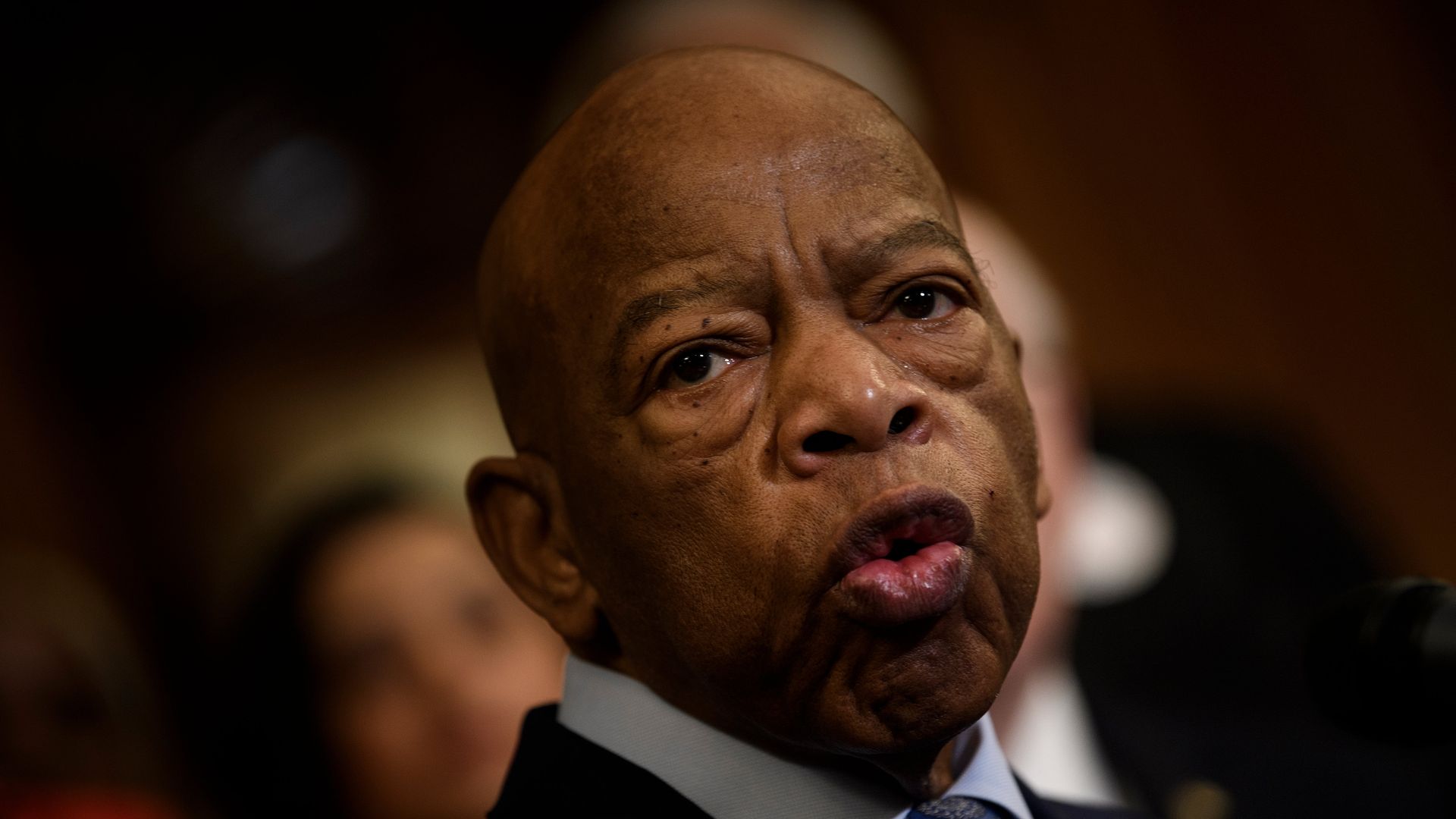 Rep. John Lewis (D-GA) speaks during a press conference about voting rights on Capitol Hill December 6, 2019