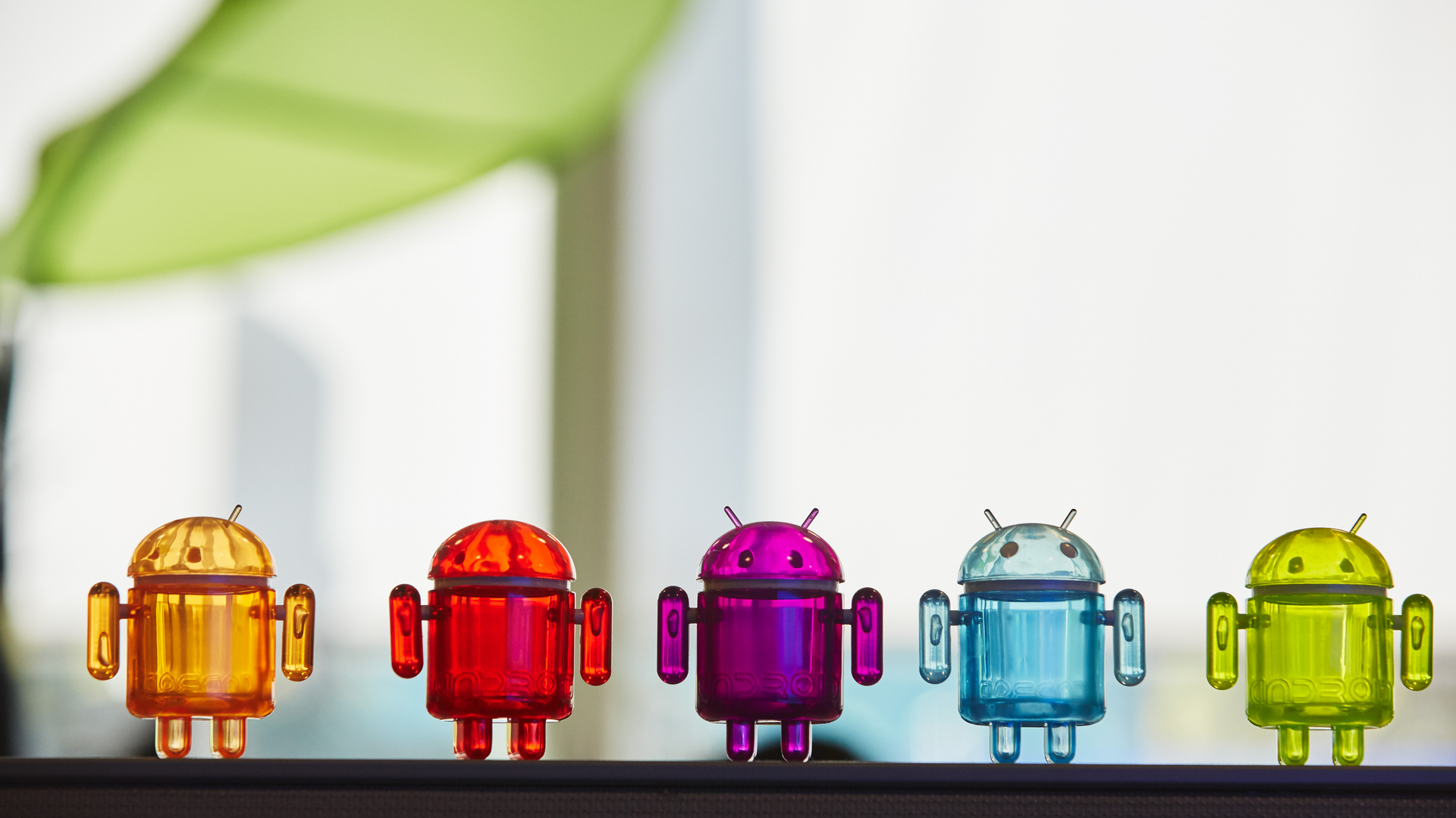 A collection of colorful Android toys