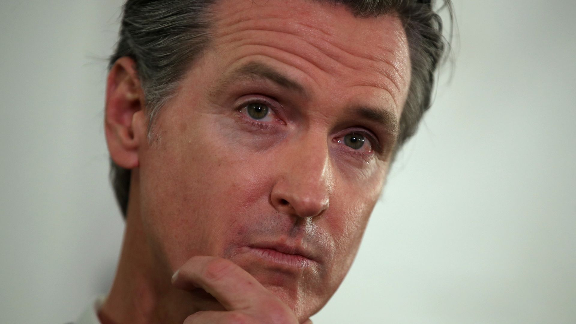 California Gov. Gavin Newsom looks on during a a news conference in 2016
