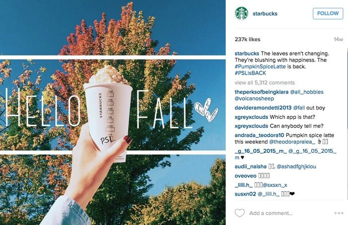 Starbucks pumpkin spice latte