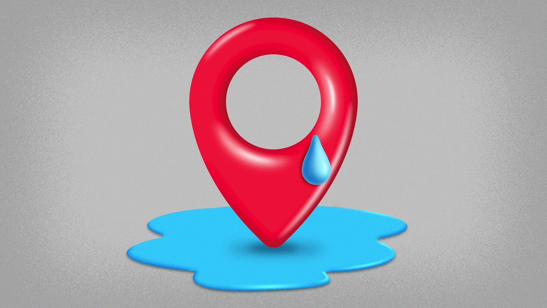 Illustration of a location pin crying.