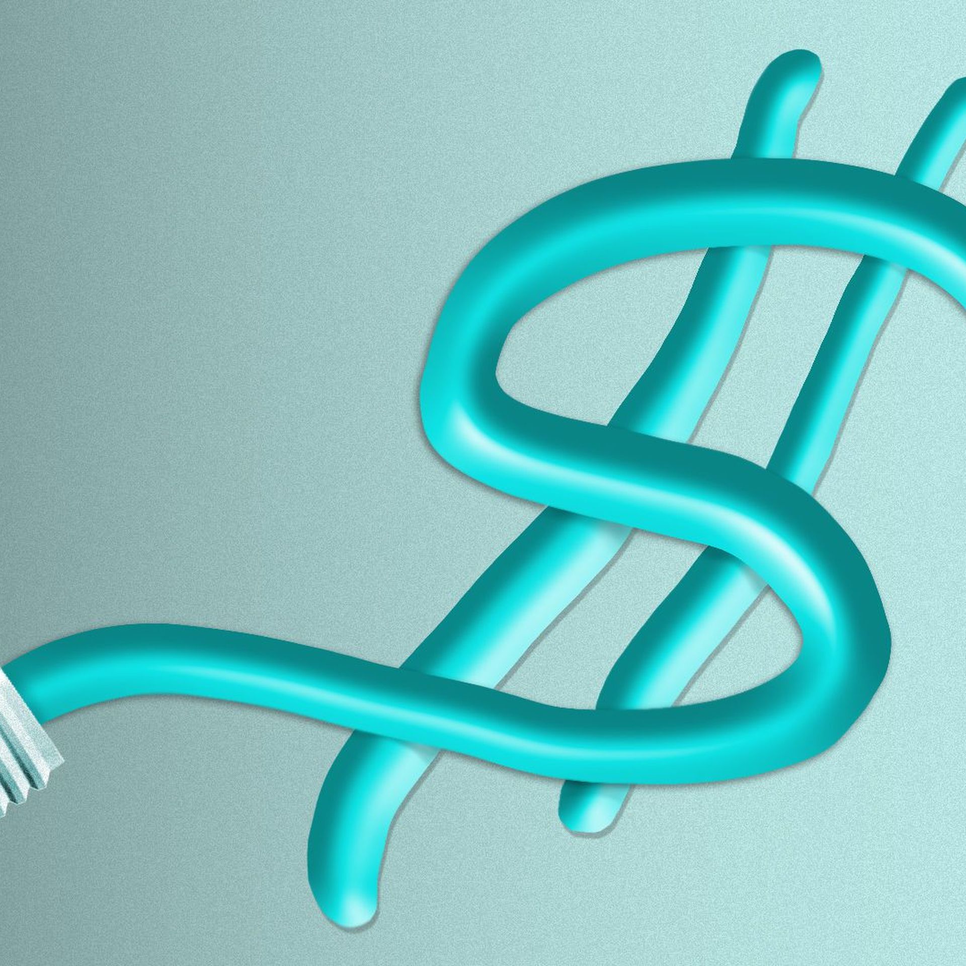 Illustration of toothpaste forming a dollar symbol.