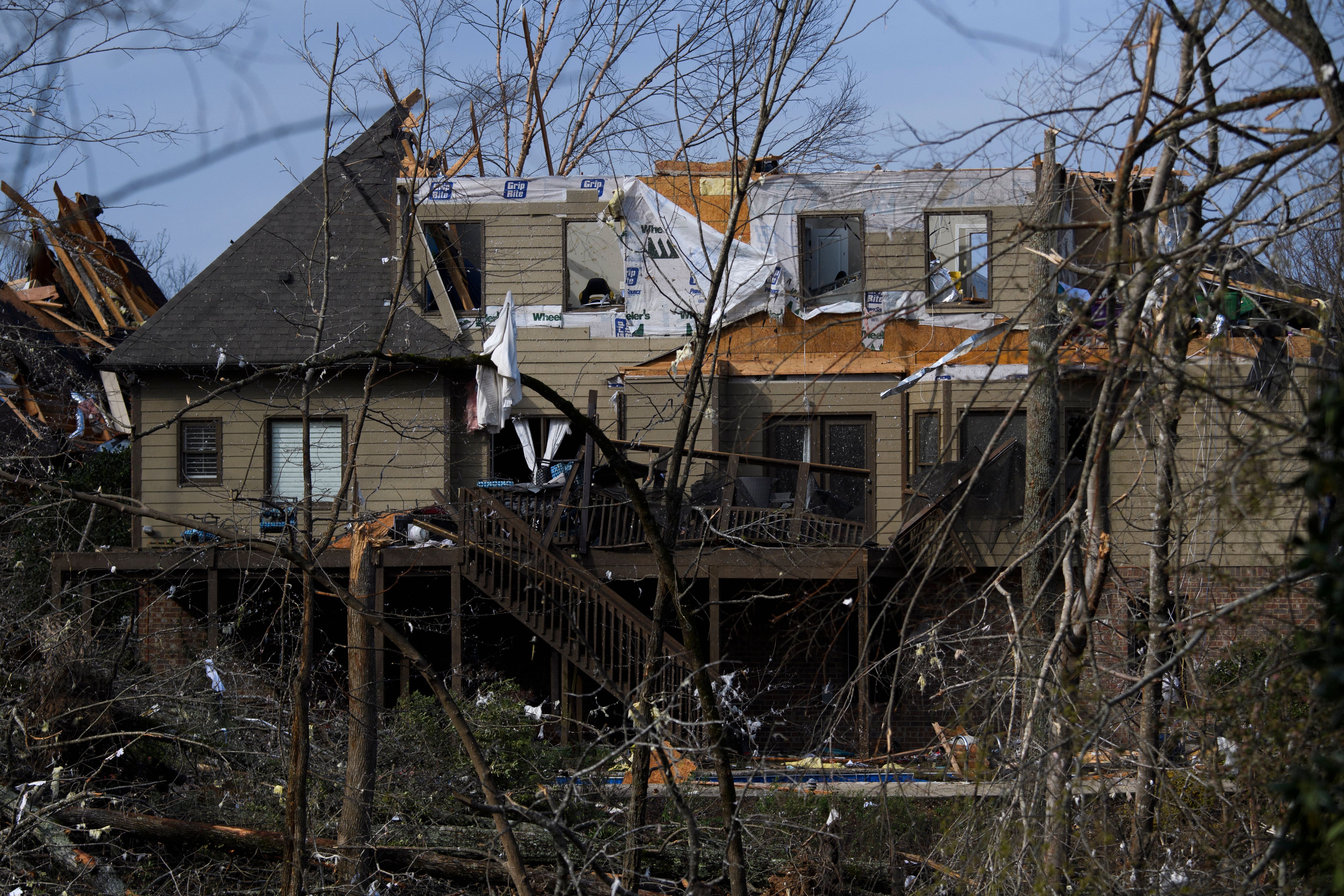 Photo of a home significantly damaged by a tornado
