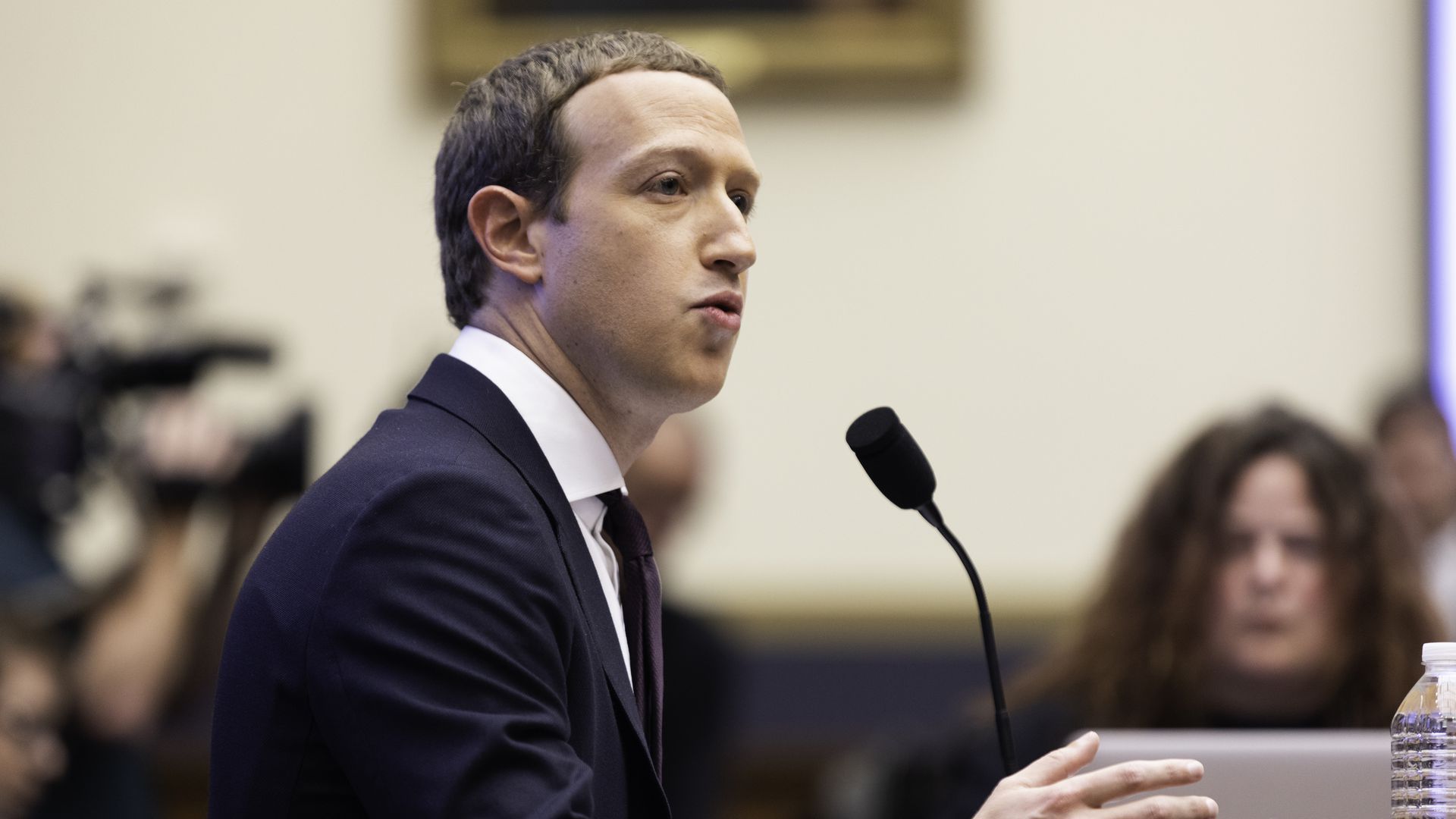 Facebook CEO Mark Zuckerberg testifying before the House Financial Services Committee on Wednesday October 23, 2019 in Washington, D.C. 