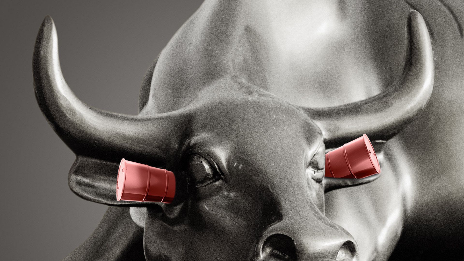 Illustration of a a bull with horns.