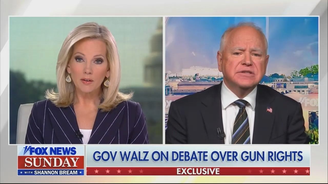 Gov. Tim Walz discusses gun laws with Fox's Shannon Bream on Oct. 13.