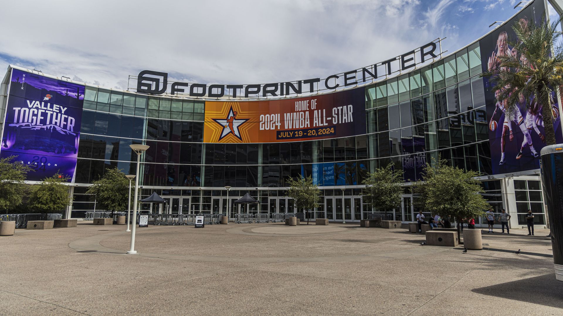 An arena that says, "Footprint Center."