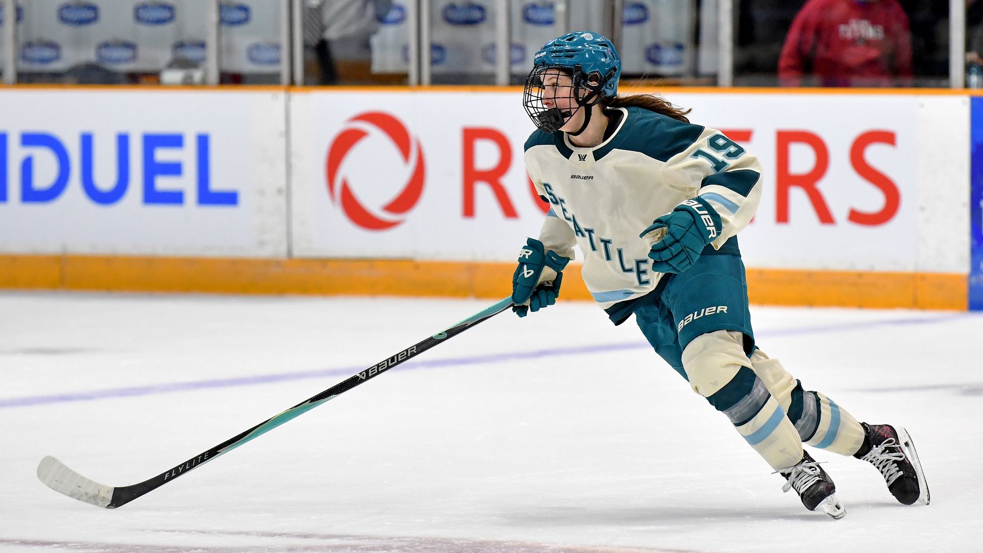 Hannah Bilka of the Seattle Torrent skates against the Ottawa Charge in Ottawa, Ontario.